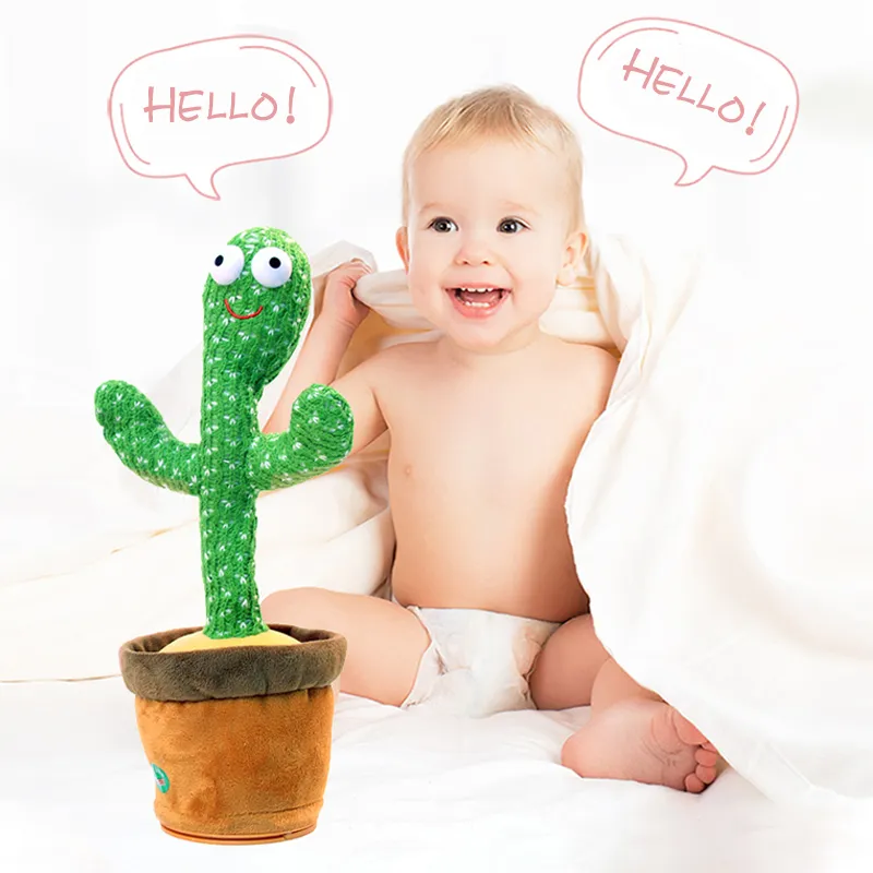 giocattoli di cactus parlanti che ballano per neonati e ragazze peluche elettronici che cantano ballano registrano e ripetono quello che dici  image 2
