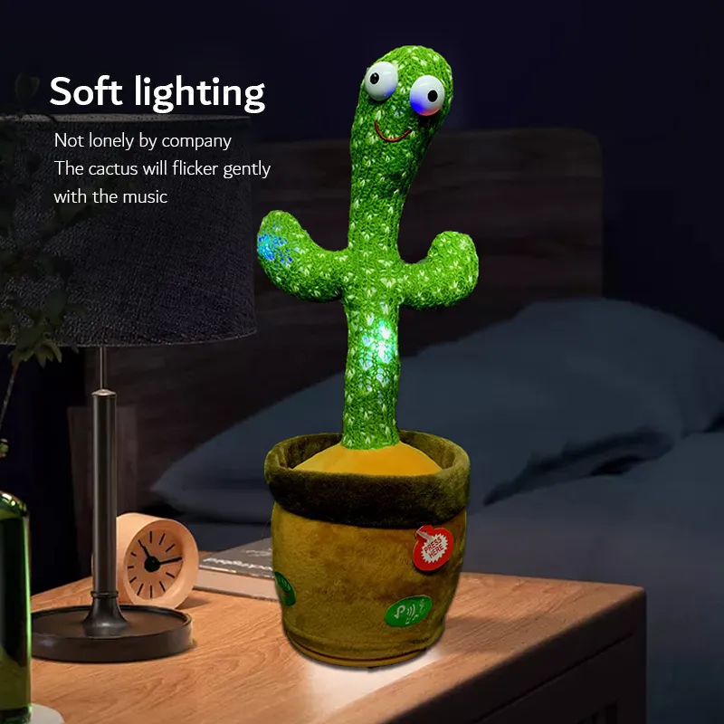 giocattoli di cactus parlanti che ballano per neonati e ragazze peluche elettronici che cantano ballano registrano e ripetono quello che dici big image 6