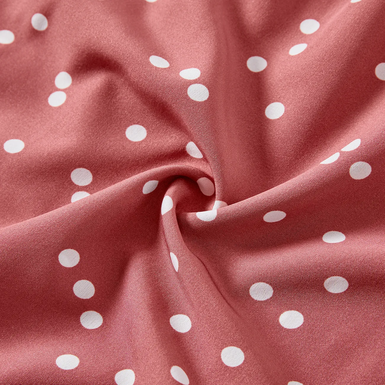 Family Matching Cotton Short-sleeve Striped T-shirts and Polka Dot Print Halter Ruffle Trim Dresses Sets Cameo brown big image 1