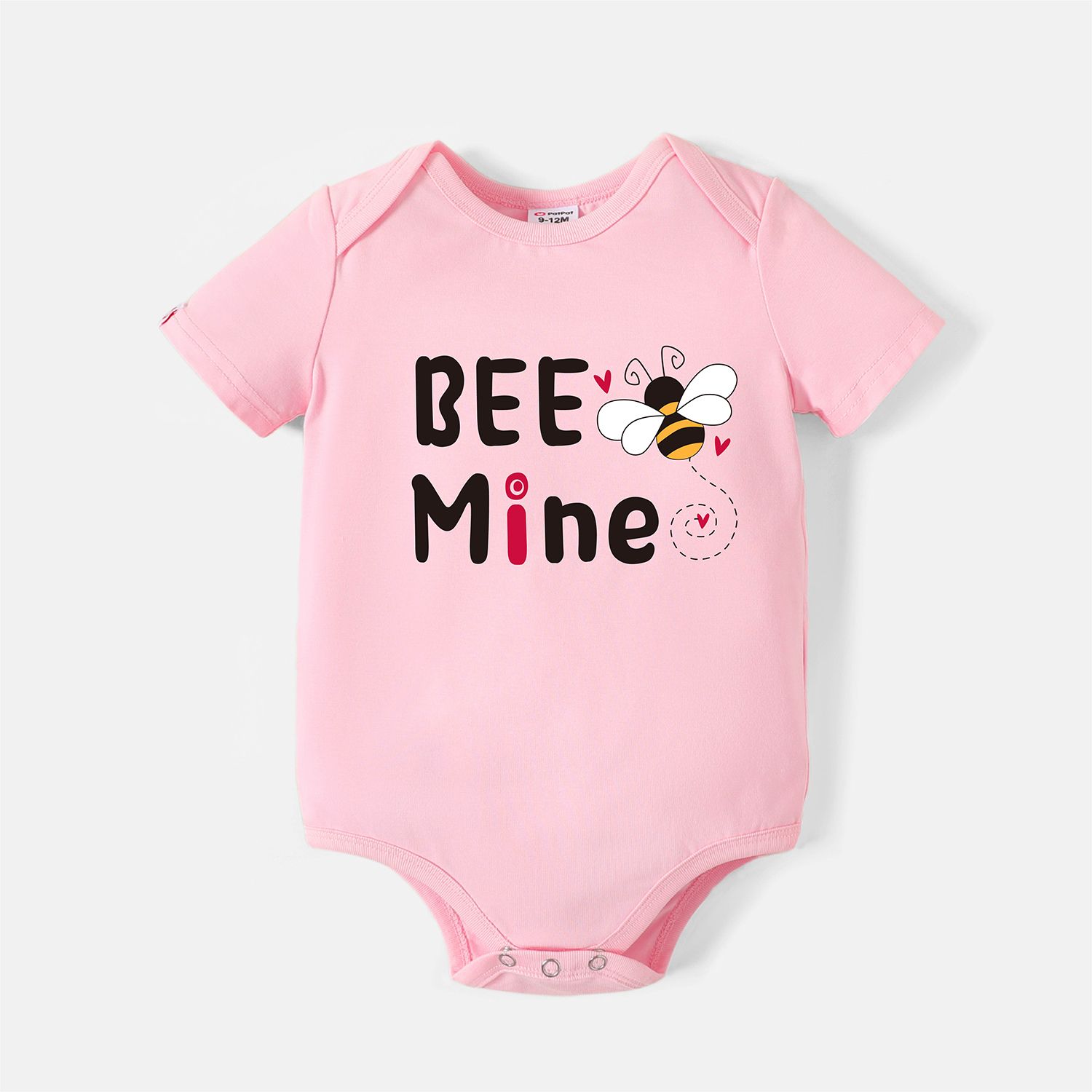 

[0M-24M] Go-Neat Water Repellent and Stain Resistant Baby Boy/Girl Bee & Letter Print Short-sleeve Romper