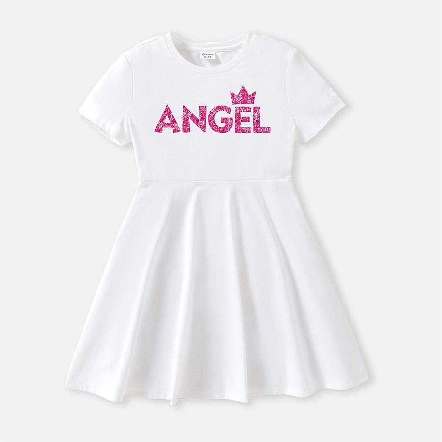 

[5Y-14Y] Go-Neat Water Repellent and Stain Resistant Kid Girl Letter Print Short-sleeve Dress