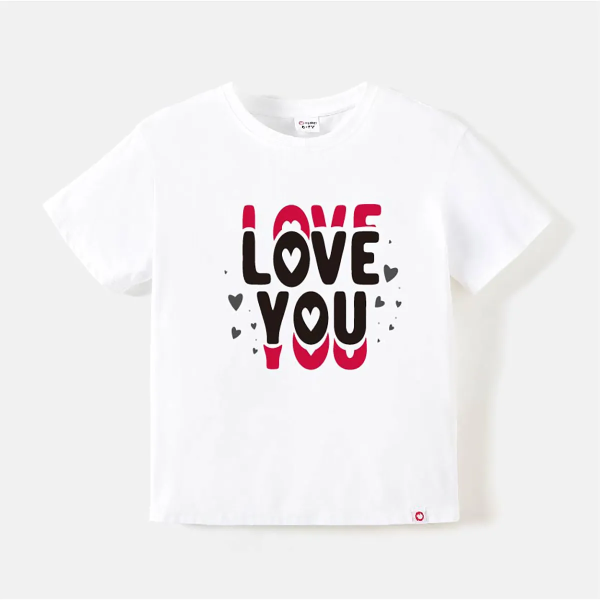 Go-Neat Water Repellent and Stain Resistant Sibling Matching Letter Print Short-sleeve Tee White