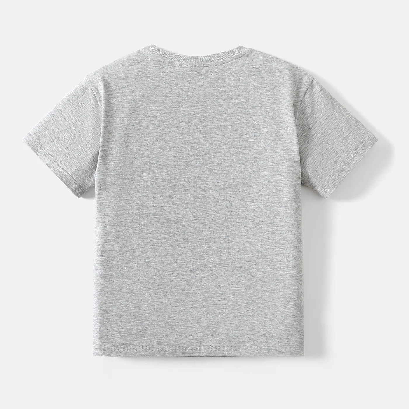 Go-Neat Water Repellent and Stain Resistant Sibling Matching Letter Print Short-sleeve Tee Light Grey image 2