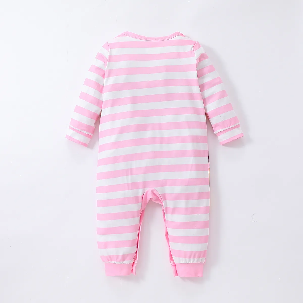 PAW Patrol Baby Girl/Boy Colorblock Striped Long-sleeve Naia™ Jumpsuit Pink image 2