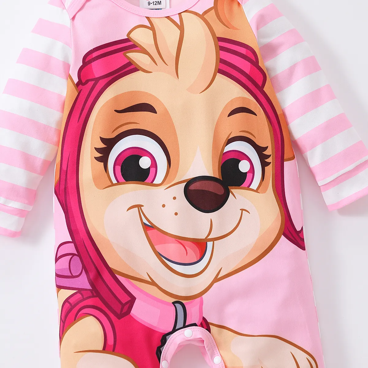 PAW Patrol Baby Girl/Boy Colorblock Striped Long-sleeve Naia™ Jumpsuit Pink image 3