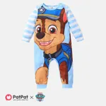 PAW Patrol Baby Girl/Boy Colorblock Striped Long-sleeve Naia™ Jumpsuit Blue