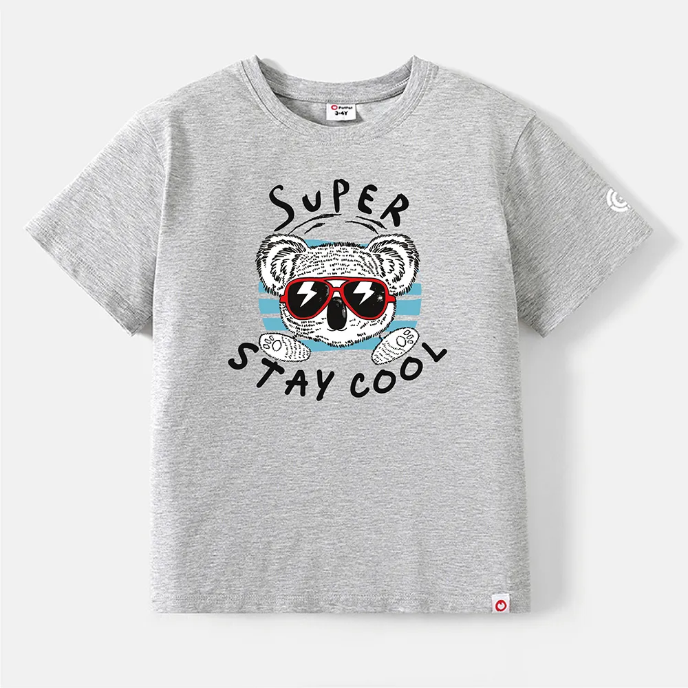 

Go-Neat Water Repellent and Stain Resistant Sibling Matching Koala & Letter Print Short-sleeve Tee