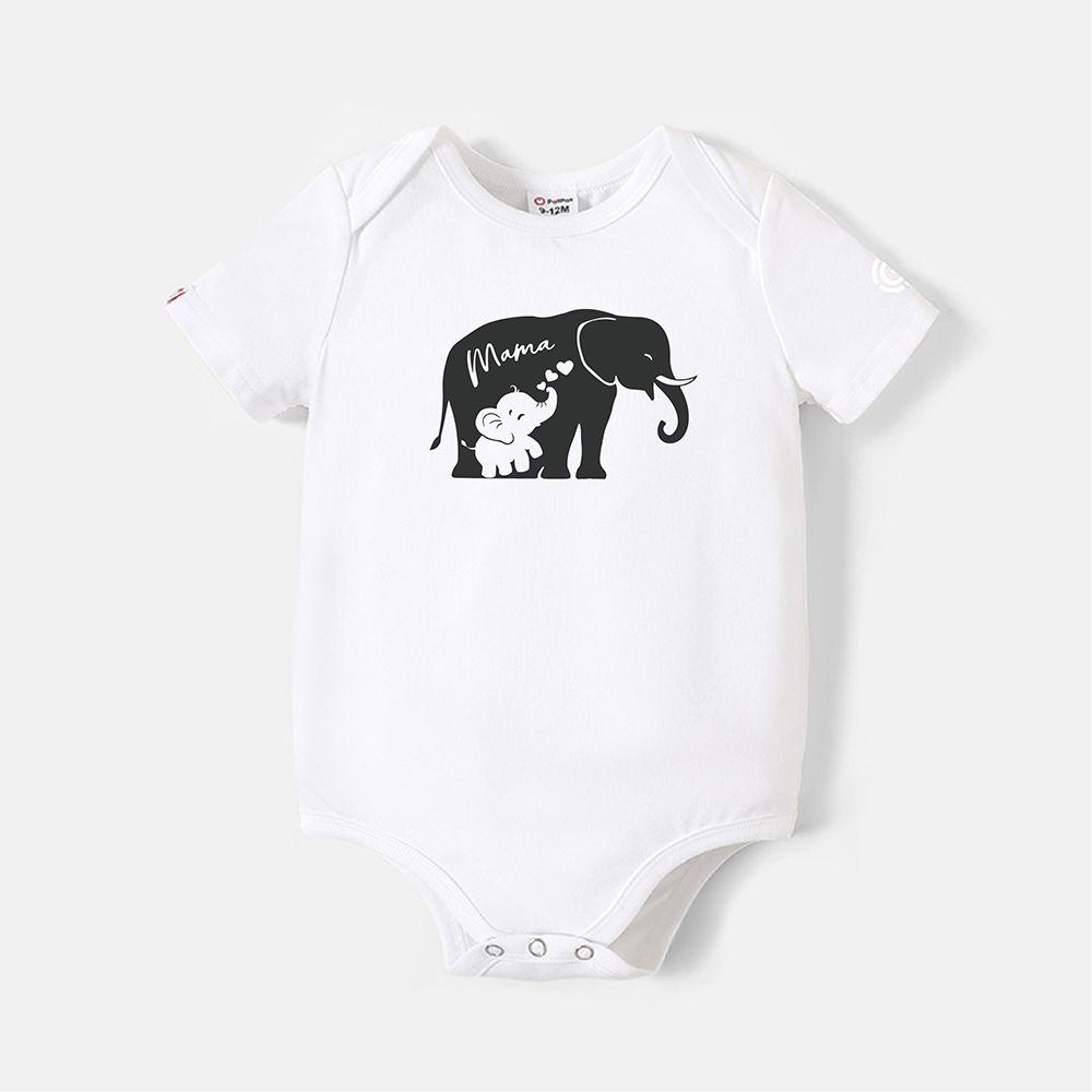 

Go-Neat Water Repellent and Stain Resistant Mommy and Me Elephant Print Short-sleeve Tee