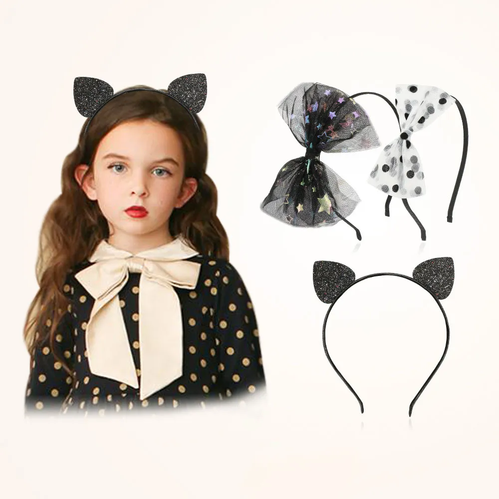 3-pack preto headband cabelo aro para menina Preto image 6