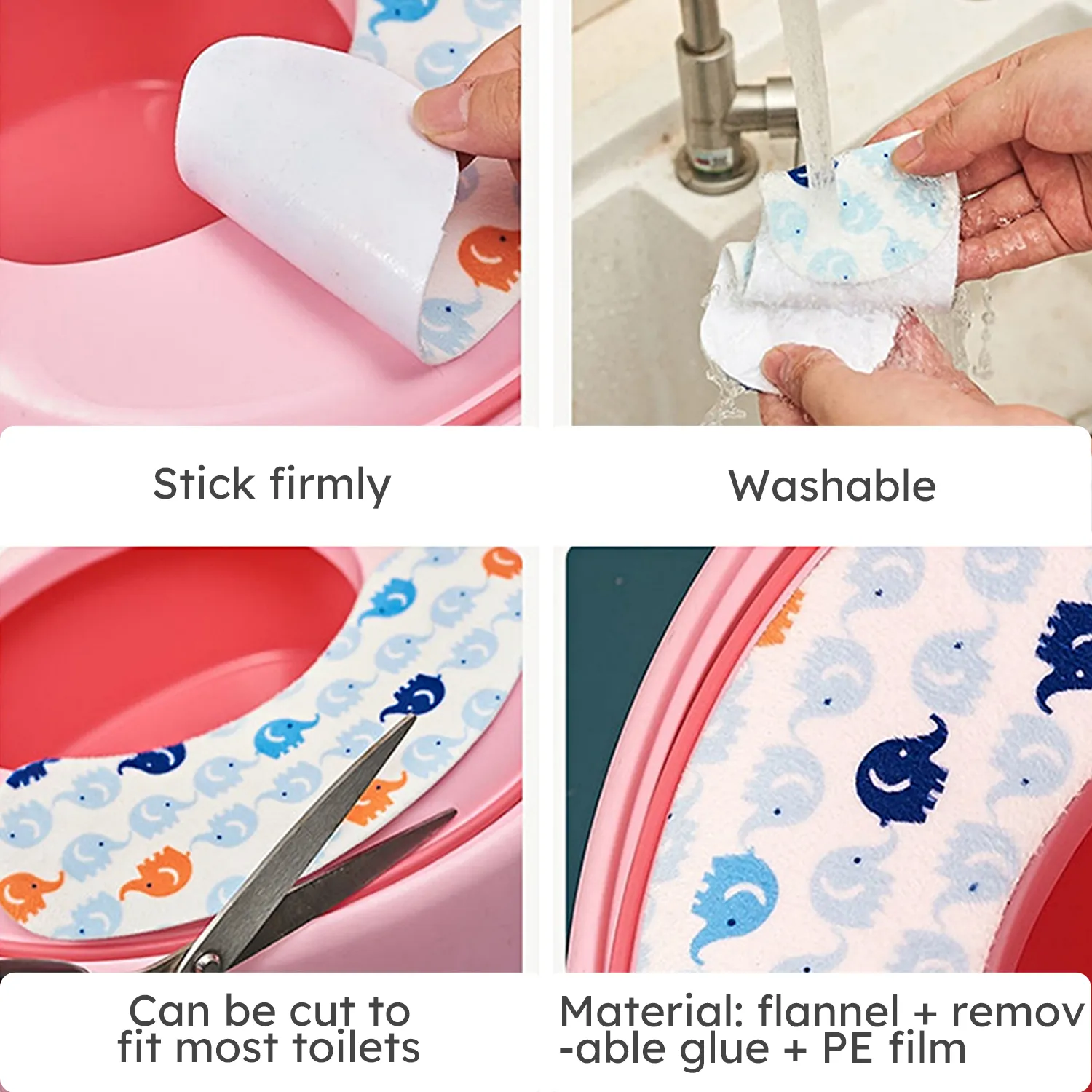 Toilet Seat Paste Sticky Washable Plush Warm Toilet Seat Stickers Toilet Mat Seat Self-Adhesive Cushion Can Be Freely Cropped  image 4