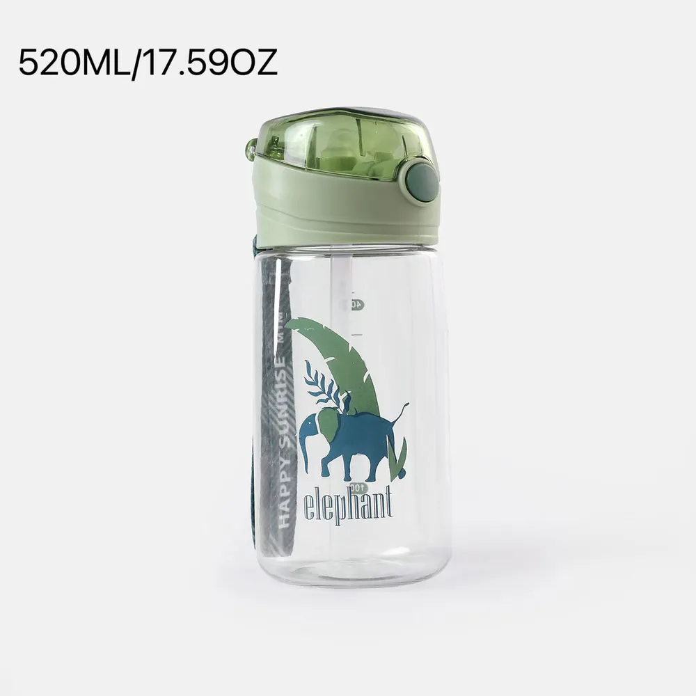Copo de água de palha de 520 ml/17,59 oz garrafa de água de grande capacidade com escala de plástico garrafa esportiva para adultos copo portátil ao ar livre  big image 1