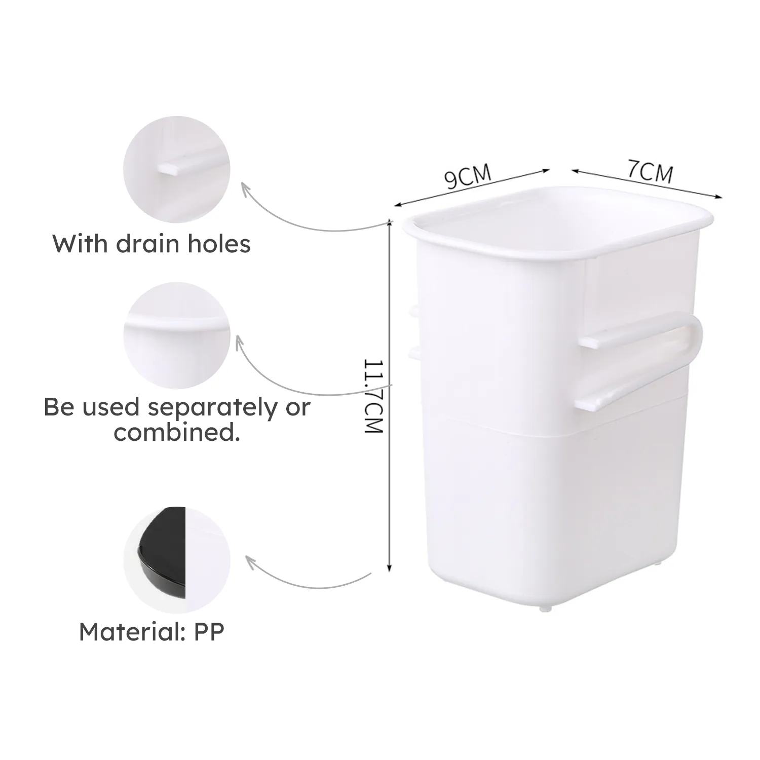 Fridge Sorting Storage Box for Refrigerator Side Door Shelf Connectable Fridge Organizer Bins with Buckle Design White image 4