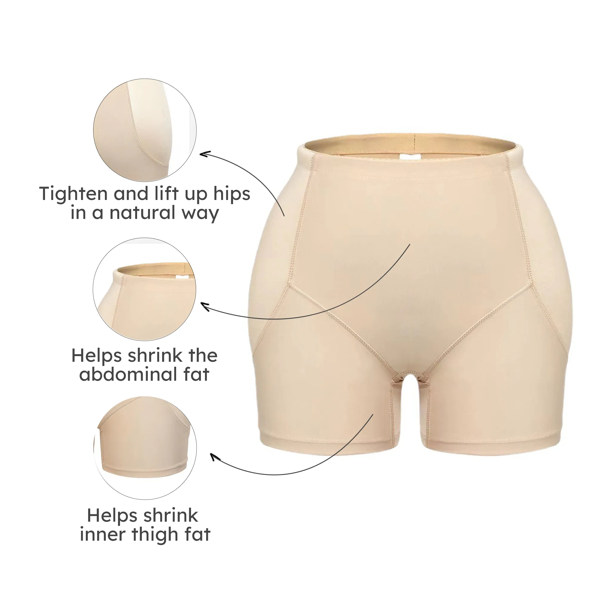 Women Padded Shapewear Panties Hip Enhancer Panties Shaper Shorts Sponge Padded Butt Lifter Padded Shapewear  image 3