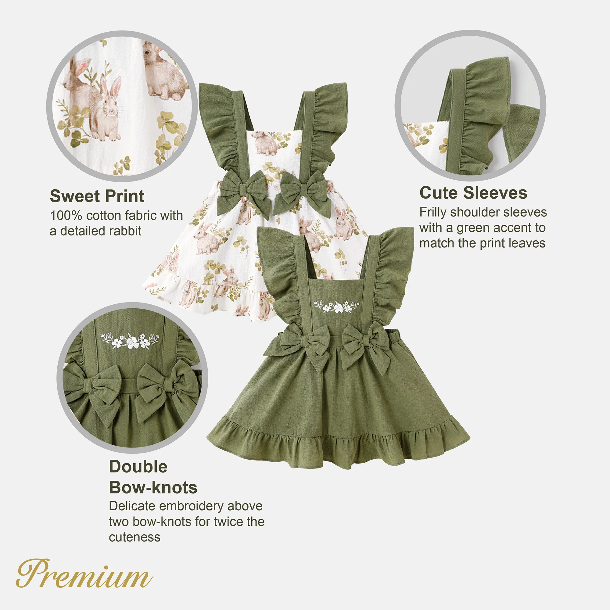 Baby Girl 100% Cotton Bow Front Ruffle Trim Dress  image 5
