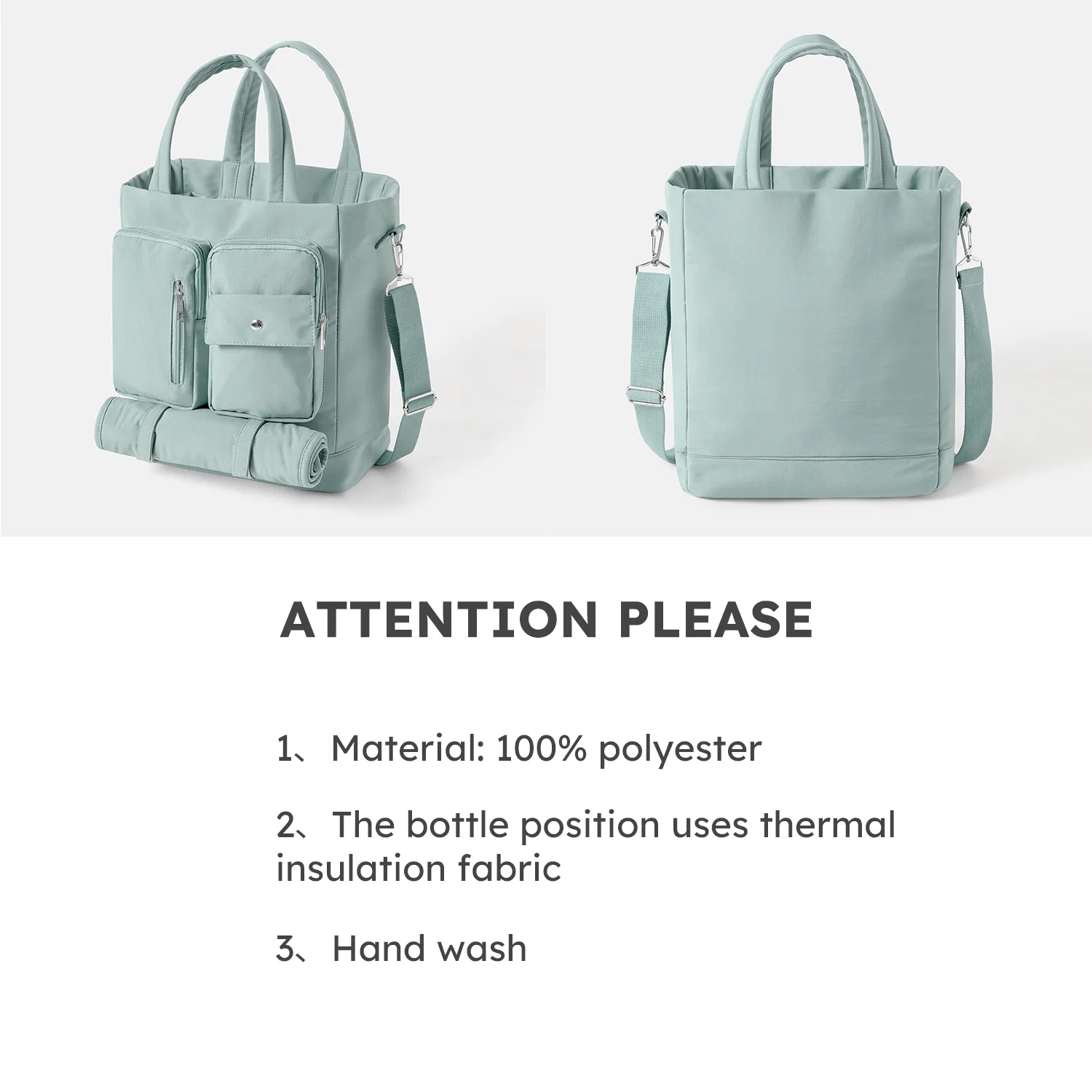 Diaper Bag Tote Multifunction Large Capacity Mom Bag with Waterproof Changing Pad and Adjustable Shoulder Strap  image 4