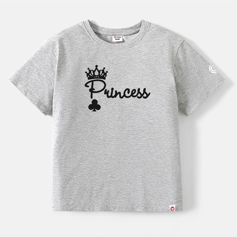 Go-Neat Water Repellent and Stain Resistant Family Matching Crown & Letter Print Short-sleeve Tee  image 2