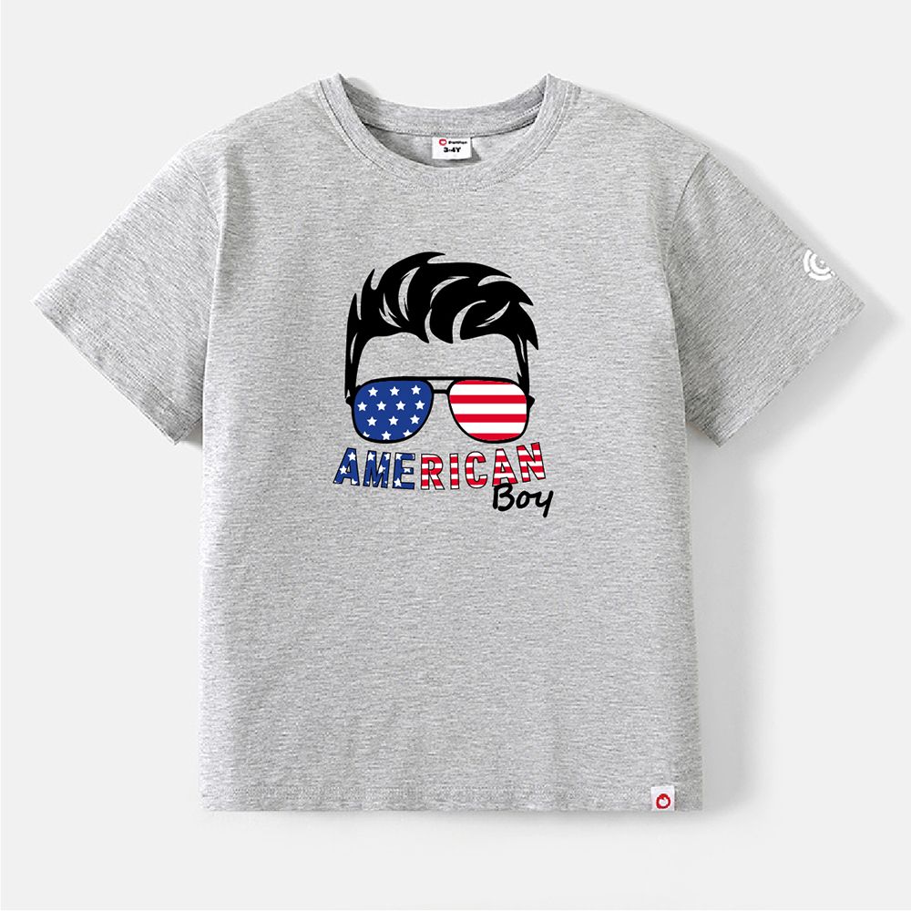 

Go-Neat Water Repellent and Stain Resistant Family Matching Independence Day Figure Print Short-sleeve Tee