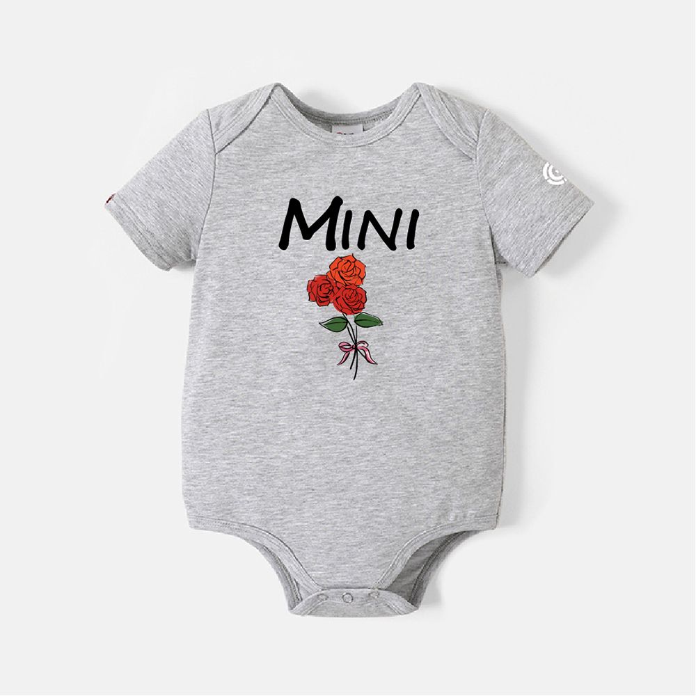 

Go-Neat Water Repellent and Stain Resistant Mommy and Me Red Rose & Letter Print Short-sleeve Tee