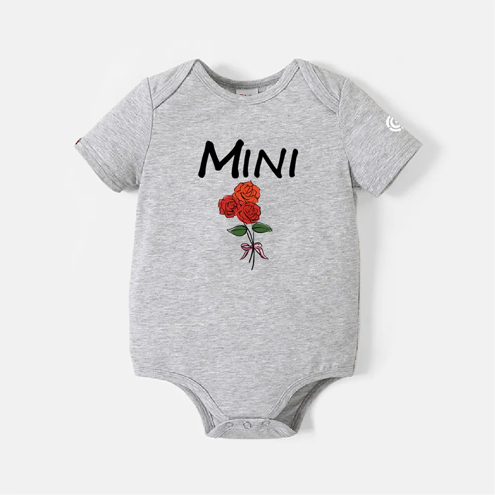 Go-Neat Resistente a manchas Conjuntos de roupa para a família Mãe e eu Plantas e flores Manga curta Tops  big image 1