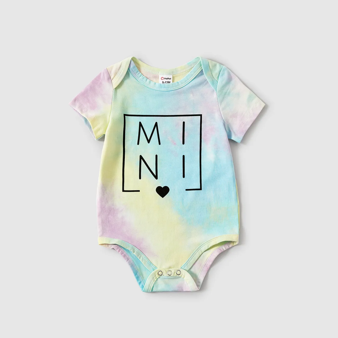 Mommy and Me 95% Cotton Letter Print Tie Dye Short-sleeve Tee  big image 1