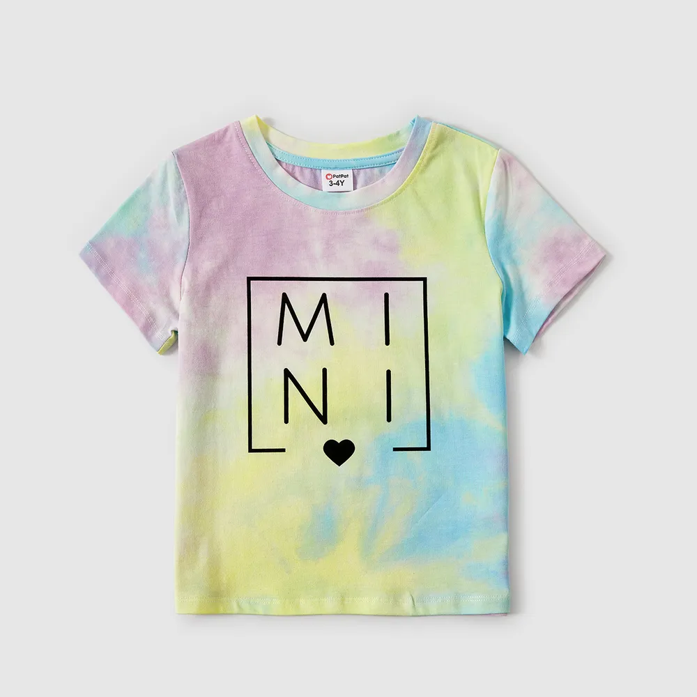 Mommy and Me 95% Cotton Letter Print Tie Dye Short-sleeve Tee  big image 6