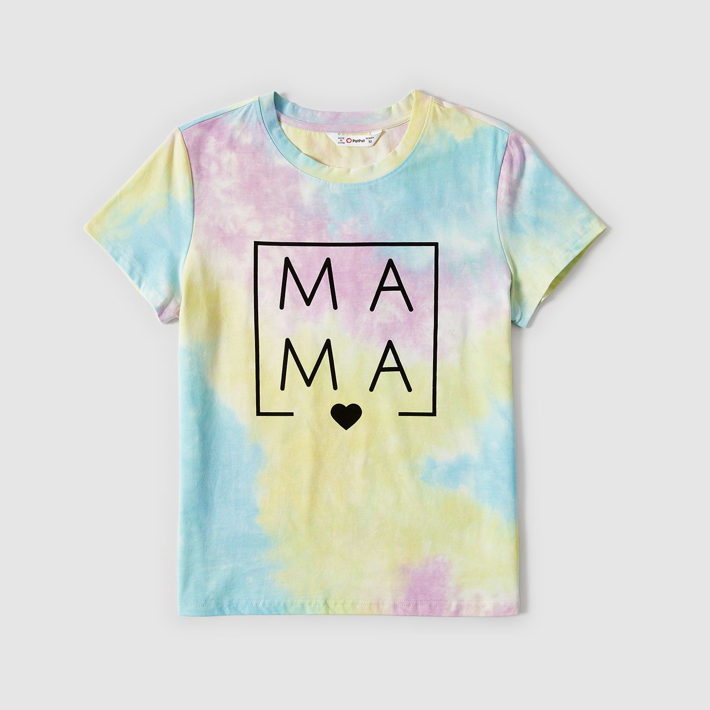 Mommy And Me 95% Cotton Letter Print Tie Dye Short-sleeve Tee