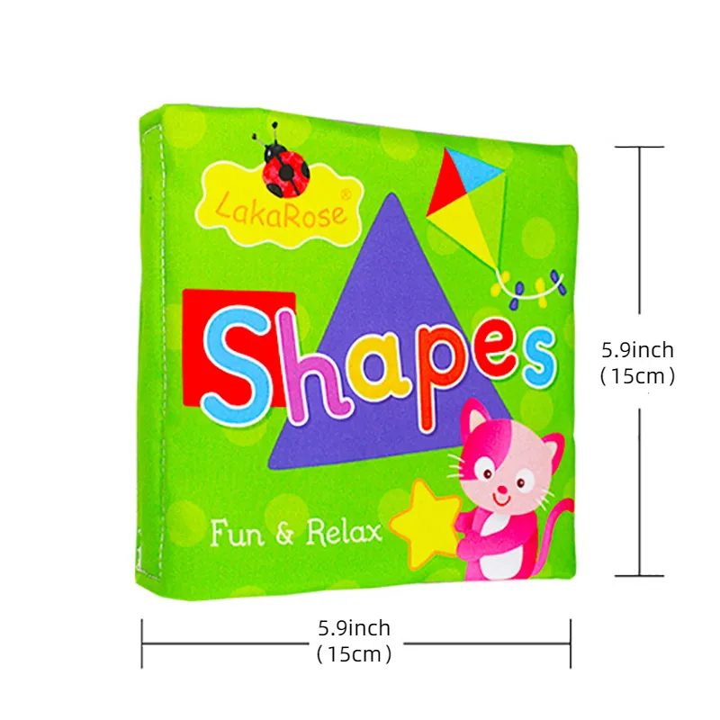 Stoff-Babybuch englisch alphanumerisch Stoffbuch zum Anfassen und Fühlen frühes Lern- und Entwicklungsspielzeug mit Tonpapier 5 Seiten grün big image 1