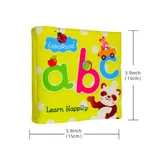 livre de bébé en tissu anglais alphanumérique livre en tissu toucher et sentir jouet éducatif et de développement précoce avec papier sonore 5 pages Jaune