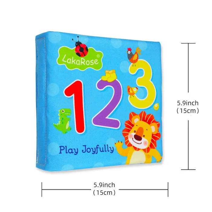 Cloth Baby Book English Alphanumeric Cloth book Touch and Feel Early Educational and Development Toy with Sound Paper 5 pages