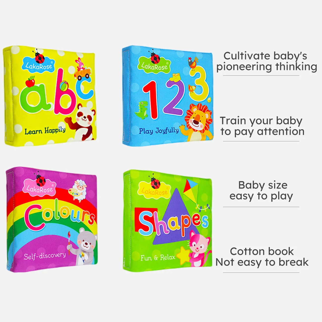 Cloth Baby Book English Alphanumeric Cloth book Touch and Feel Early Educational and Development Toy with Sound Paper 5 pages Green big image 1