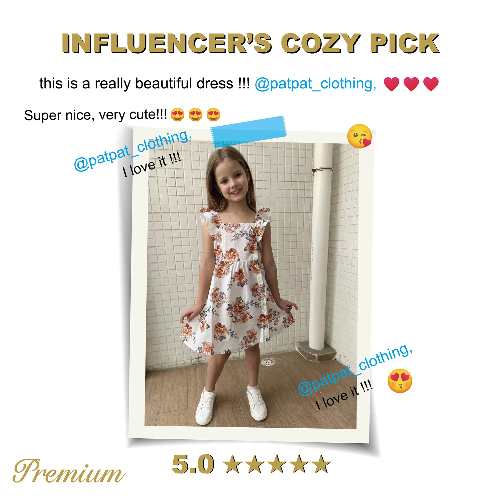 Toddler Girl Floral Print/100% Cotton Button Design Sleeveless Dress White image 5