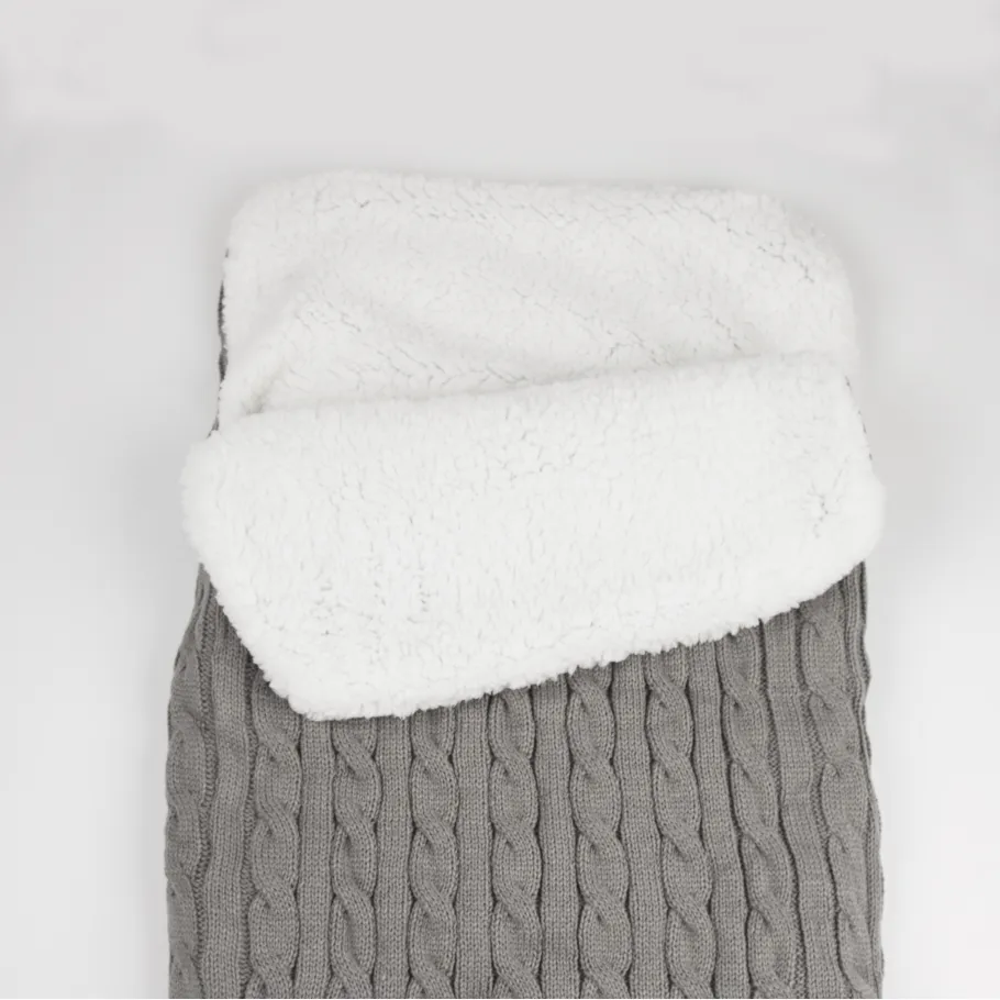 Newborn Baby Wrap Swaddle Blanket Thick Knit Warm Baby Bunting Bag Swaddle Sleeping Bag Sack for Stroller & Car Seat Grey image 4
