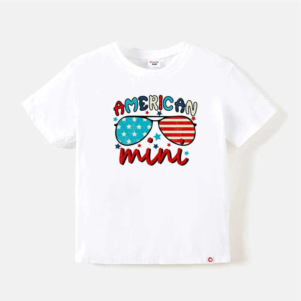 Go-Neat Water Repellent and Stain Resistant Family Matching Independence Day Graphic Print Short-sleeve Tee White big image 1