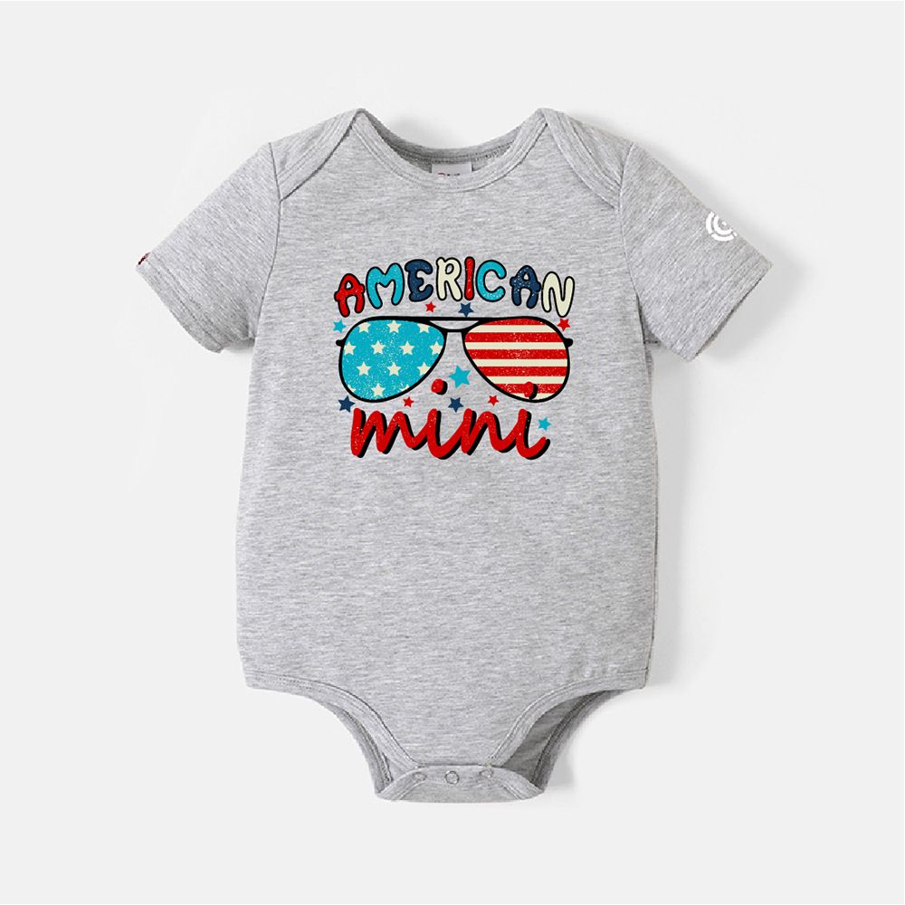 Go-Neat Water Repellent and Stain Resistant Family Matching Independence Day Graphic Print Short-sle