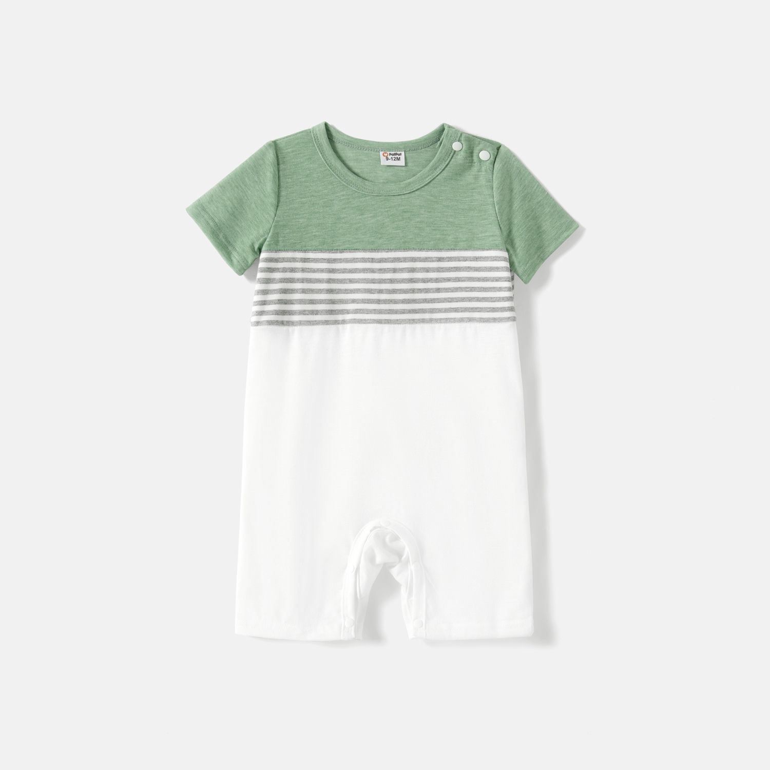Family Matching Solid Short-sleeve Belted Dresses And Striped Colorblock T-shirts Sets