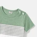 Family Matching Green Panel Dresses and Short-sleeve T-shirts Sets  image 4