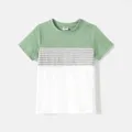 Family Matching Green Panel Dresses and Short-sleeve T-shirts Sets  image 5