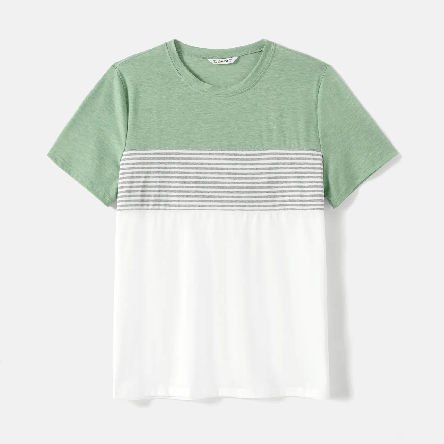 Family Matching Green Panel Dresses and Short-sleeve T-shirts Sets  big image 17