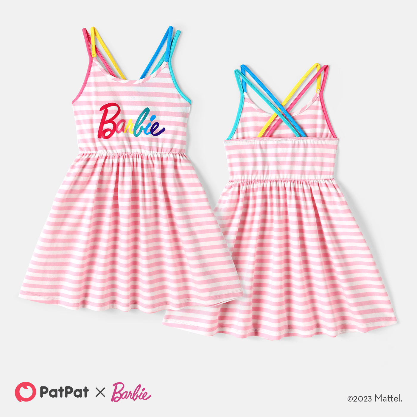 

Barbie Toddler/Kid Girl Stripe Cotton Slip Dress