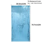 Backdrop Curtain Square Rain Silk Curtain Background Wall Sequin Square Streamer Backdrop for Birthday Wedding Anniversary Party Decor Light Blue