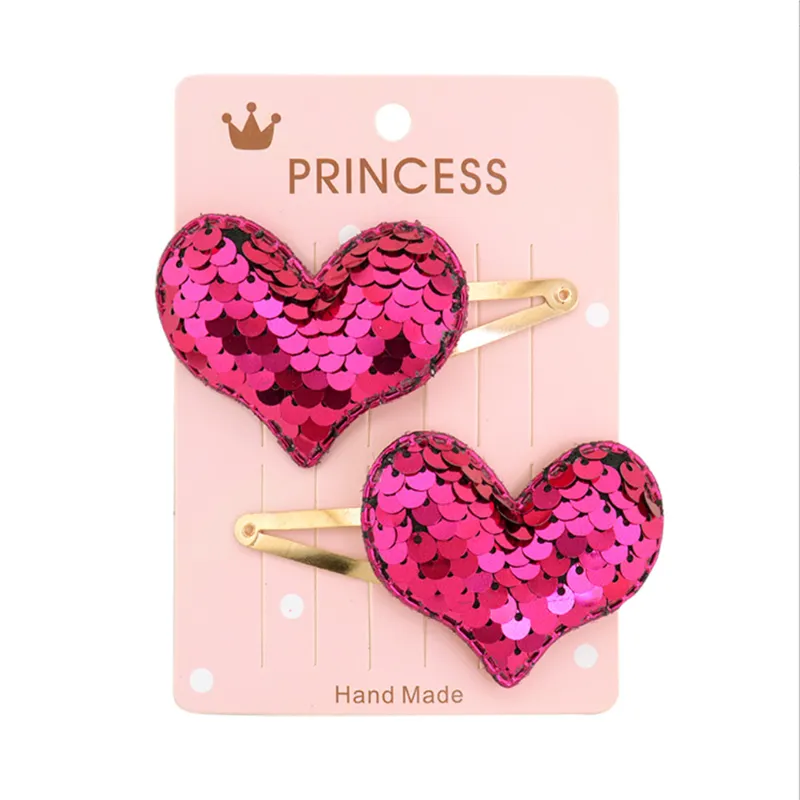 10-pack criança / criança menina lantejoulas pentagrama amor coroa grampo de cabelo  image 3