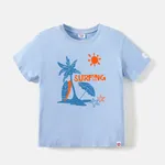 Go-Neat Fleckenbeständig Kinder Unisex Meereselemente Kurzärmelig T-Shirts hellblau