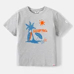 Go-Neat Fleckenbeständig Kinder Unisex Meereselemente Kurzärmelig T-Shirts hellgrau