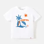 Go-Neat Fleckenbeständig Kinder Unisex Meereselemente Kurzärmelig T-Shirts weiß