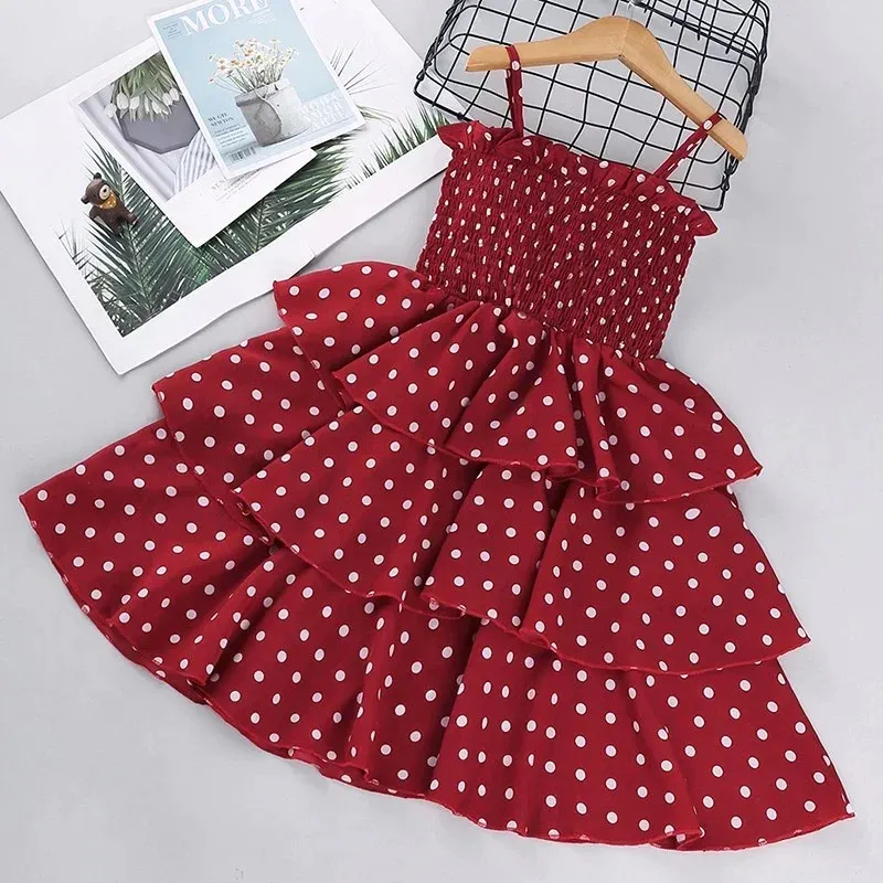Toddler Girl Polka Dots Layered Smocked Slip Dress  big image 1