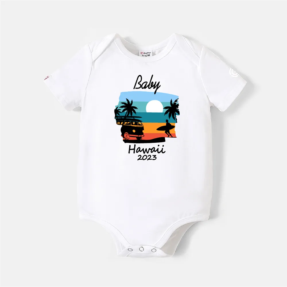 Go-Neat Water Repellent and Stain Resistant Family Matching Graphic Print Short-sleeve Tee White