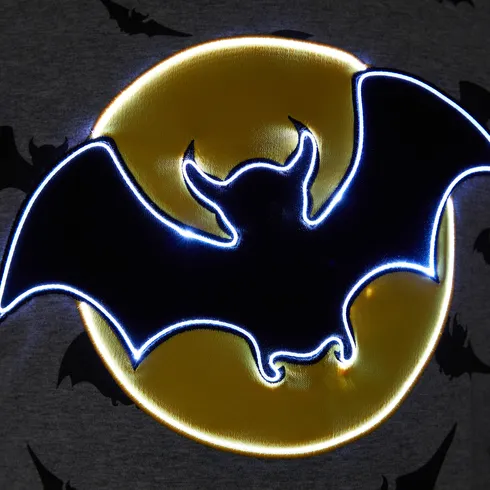 Go-Glow Illuminating Sweatshirt with Light Up Bat Pattern Including Controller (Built-In Battery) Grey big image 7