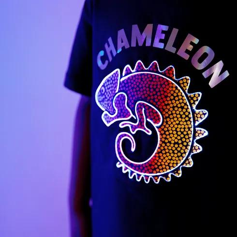 Go-Glow Illuminating T-shirt with Light Up Chameleon Including Controller (Built-In Battery) Navy big image 7