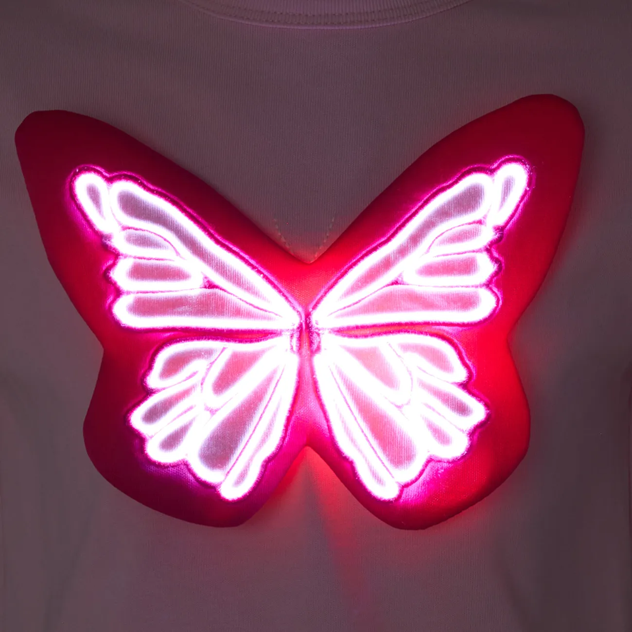 Enfant en bas âge Fille Hypersensible Doux Papillon Manches courtes T-Shirt Rose big image 1