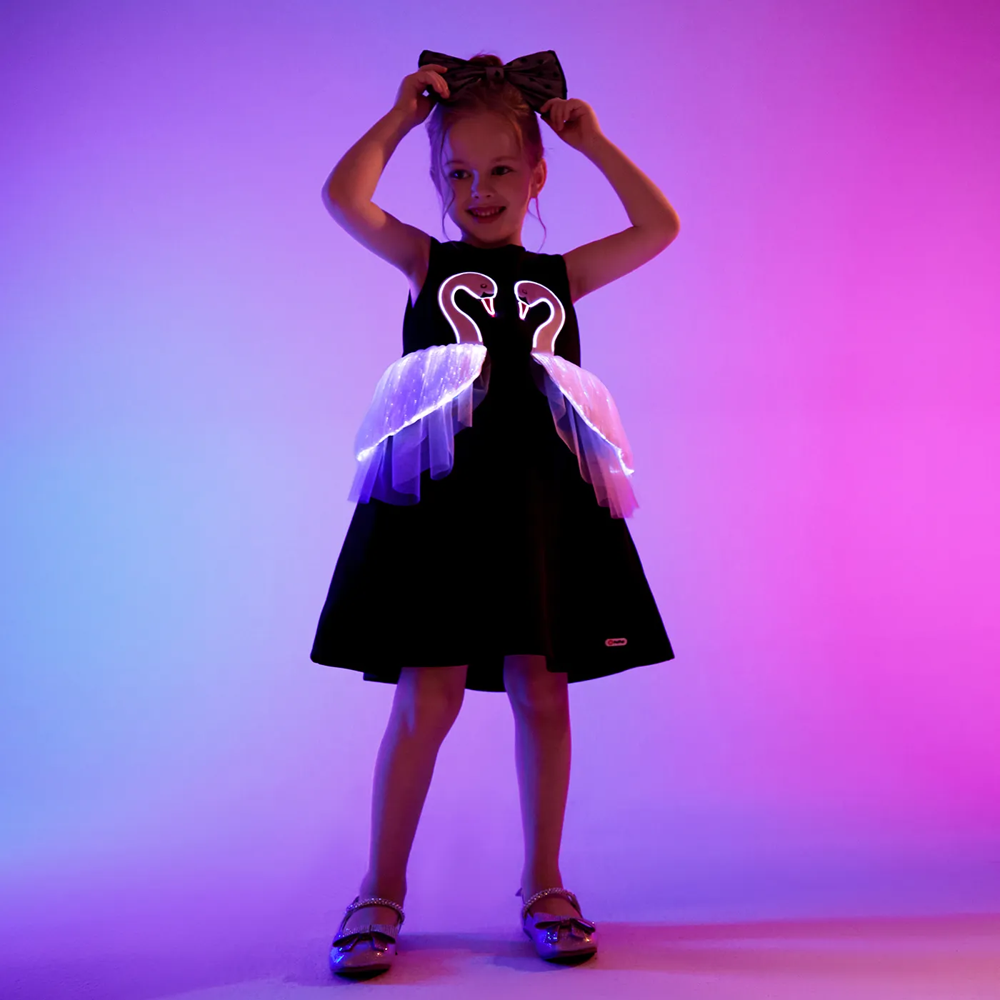 Go-Glow Illuminating Sleeveless Dress with 3D Light Up Swan Including Controller (Built-In Battery)  image 5